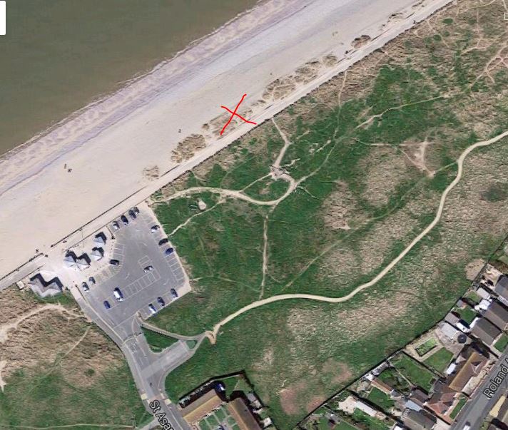 Location of Snow Bunting at Kinmel Bay